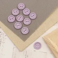 Набор нашивок из дерева Hand made with love, 2&times;2 см, 10 шт., сиреневый