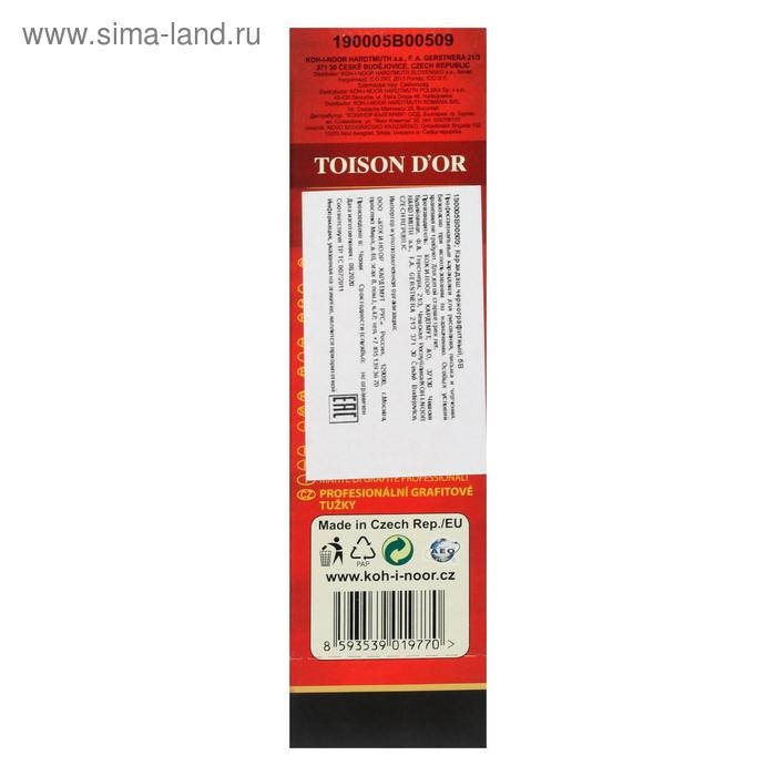 Карандаш профессиональный чернографитный 2.5 мм, Koh-I-Noor 1900 5В, L=175 мм