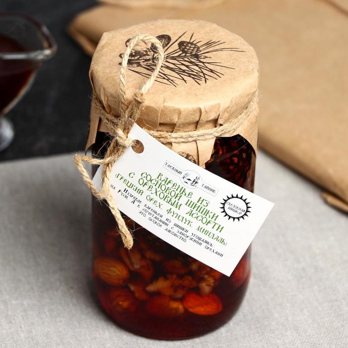 Варенье &laquo;Таёжный тайник&raquo; из сосновой шишки с ореховым ассорти, 420 г