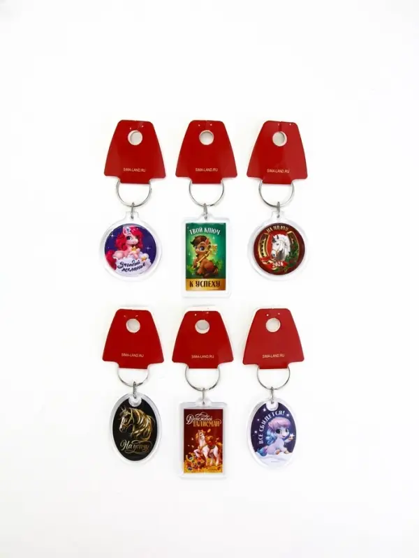 Брелок из пластика &laquo;С Новым годом&raquo;, 6 шт., 5&times;4 см, МИКС