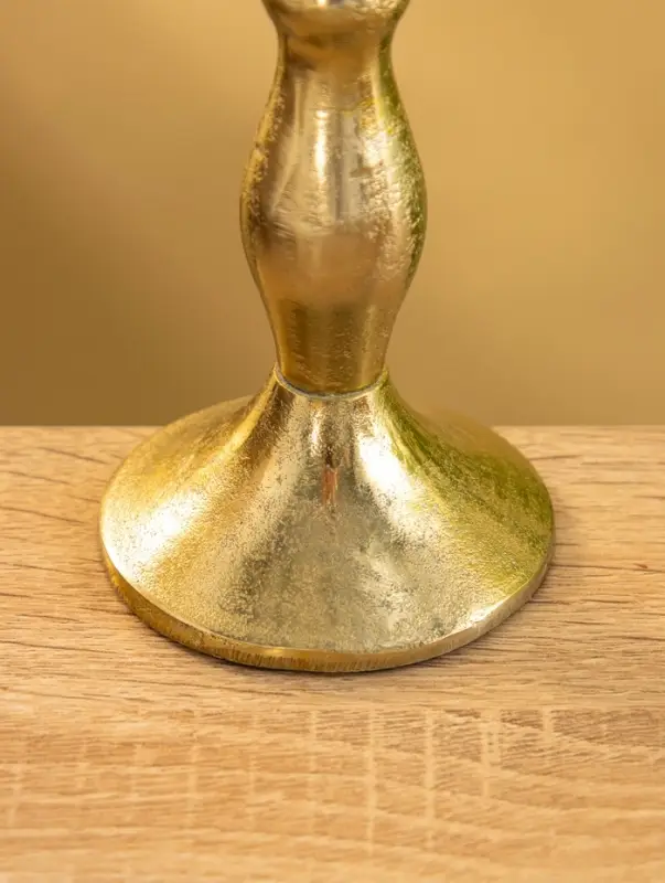 Подсвечник "Оттепель" алюминий 16 см, цв. золото