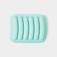 Форма для выпечки и приготовления сосисок Доляна, 6 ячеек, с крышкой, 17.5&times;13.5,2.8 см, силикон, бирюзовый