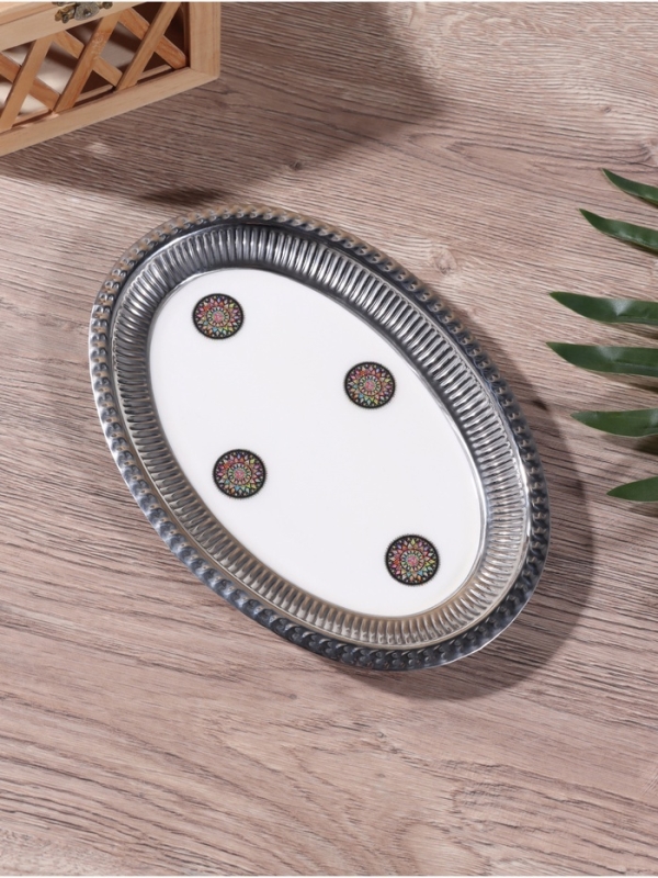 Менажница "Винтаж" (набор 2 шт) 10х10х5,5 см, на подносе, алюминий