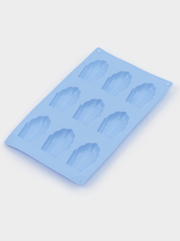 Форма для выпечки Доляна &laquo;Подводный мир. Ракушка&raquo;, силикон, 28&times;17&times;2 см, 9 ячеек (6,7&times;4,5&times;1,3 см), цвет голубой