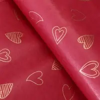 Бумага упаковочная тишью, &laquo;Сердечки&raquo;, 50 см &times; 70 см 17 грамм, винная