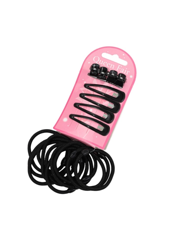 Набор для волос "Совершенство" (4 невидимки, 4 краба, 12 резинок) чёрный