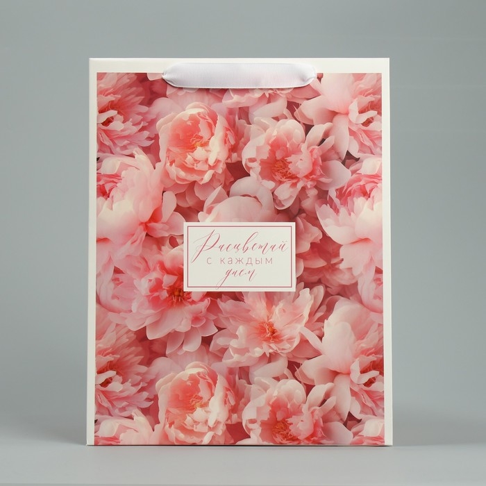 Пакет подарочный для цветов треугольный, упаковка, &laquo;Расцветай&raquo;, 23,5 х 30 х 20,5 см