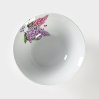 Салатник фарфоровый &laquo;Идиллия. Сирень&raquo;, 600 мл, d=17,5 см