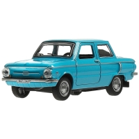 Машинка металлическая &laquo;ЗАЗ-968А&raquo;, ретро - модель &laquo;Запорожец&raquo;, открываются двери, багажник, инерция, 12 см голубой