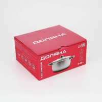 Кастрюля из нержавеющей стали Доляна &laquo;Гретте&raquo;, 3,2 л, d=20 см, с крышкой, капсульное дно, индукция