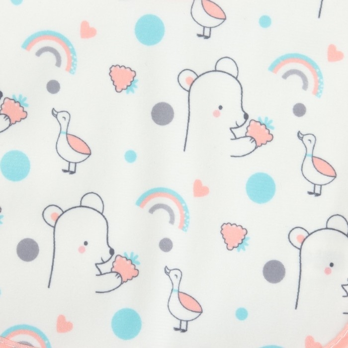 Набор детских слюнявчиков Крошка Я, 4 шт. + подарок, 20х17 см., цвет розовый, серый