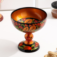 Конфетница,  14&times;14 см, хохлома