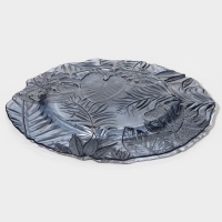 Тарелка стеклянная &laquo;Арабис&raquo;, d=28 см, цвет голубой