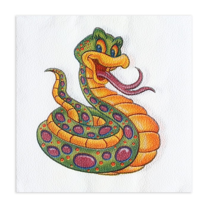 Новогодние салфетки бумажные New Line Fresco &laquo;Весёлая змея&raquo; 2 слоя, 33х33 см, 20 шт