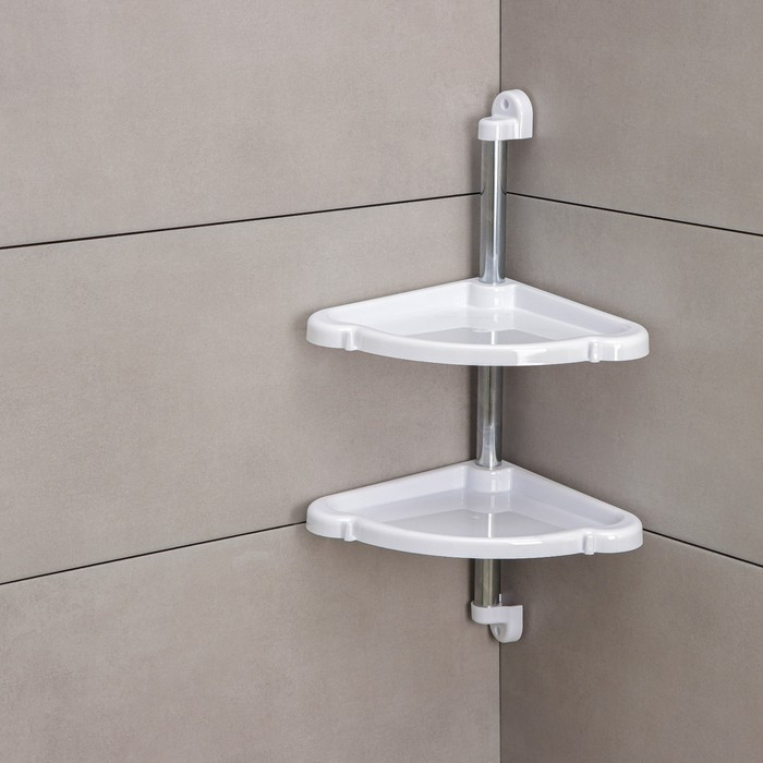 Полка угловая 4-х ярусная &laquo;Элансия&raquo;, 24&times;24&times;98,2 см, цвет белый