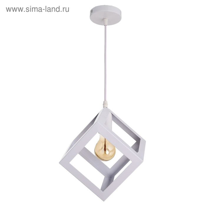 Светильник BayerLux Подвес "Квадрат" 1x40Вт E27 белый 16х16х116 см