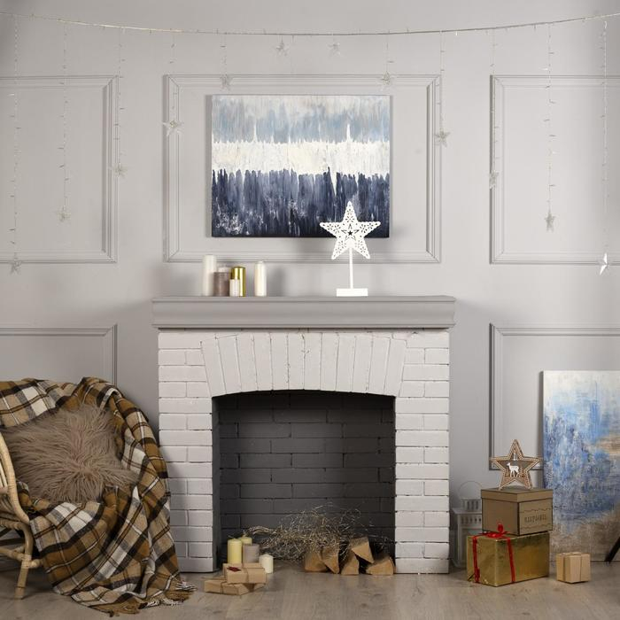 Гирлянда &laquo;Бахрома-арка&raquo; 2.5 &times; 1.2 м с насадками &laquo;Звёзды&raquo;, IP20, прозрачная нить, 136 LED, свечение мульти, 8 режимов, 220 В