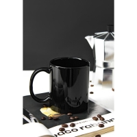 Кружка керамическая Доляна &laquo;Классика&raquo;, 390 мл, цвет чёрный