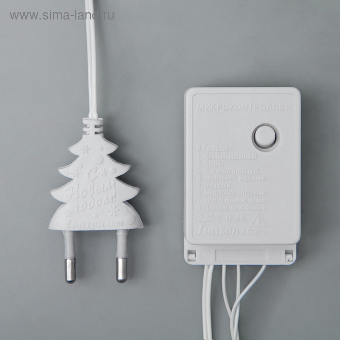 Гирлянда &laquo;Нить&raquo; 5 м, IP20, белая нить, 50 LED, свечение зелёное, 8 режимов, 220 В