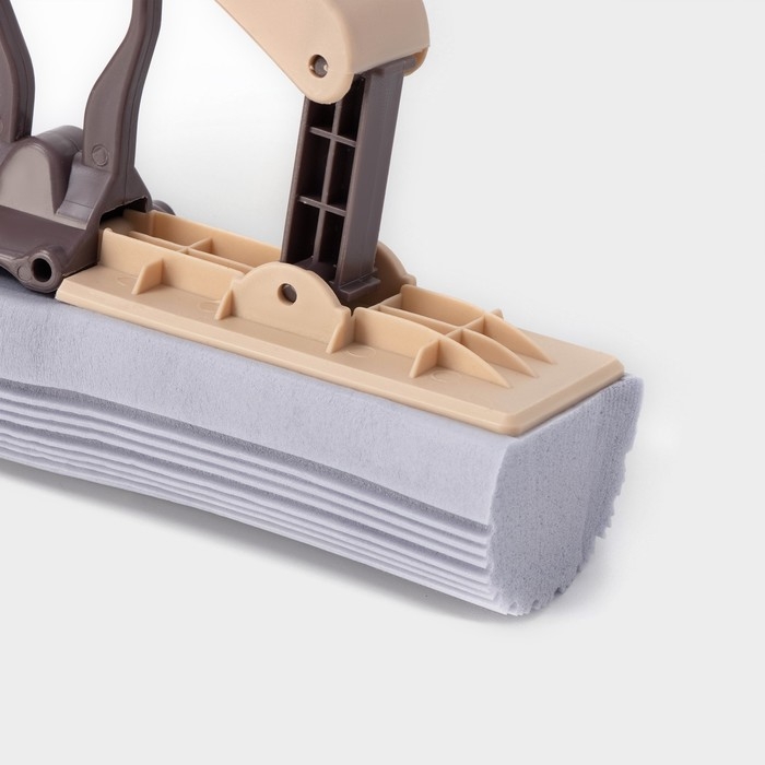 Швабра для мытья пола PVA Доляна, со складным отжимом, насадка 27&times;6 см, стальная составная ручка 116 см