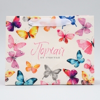 Пакет подарочный ламинированный горизонтальный, упаковка, &laquo;Порхай от счастья&raquo;, MS 23 х 18 х 10 см