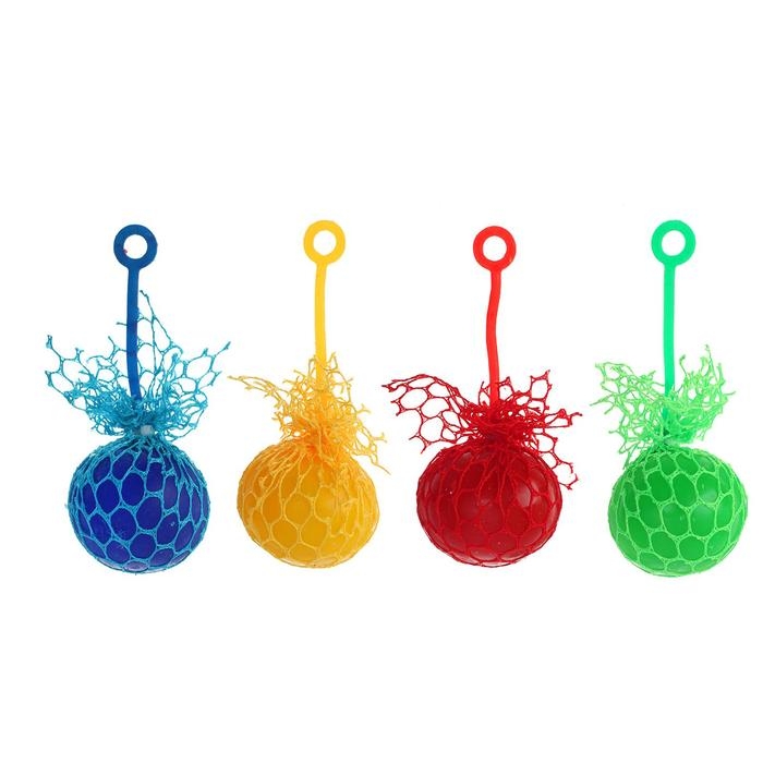 Мялка в сетке, с хвостиком, цвета МИКС