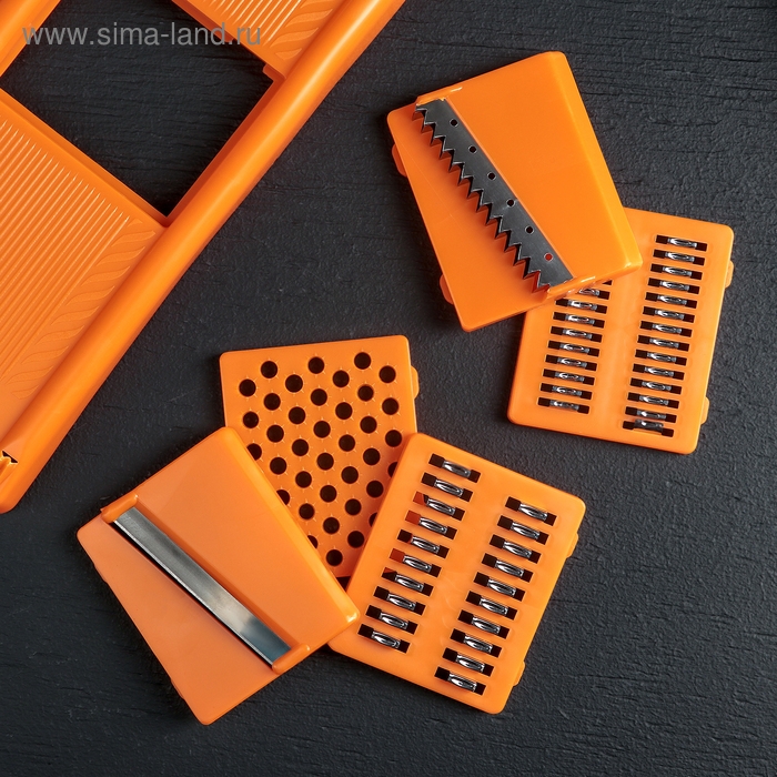 Овощерезка, с 5 насадками, 32 см, цвет оранжевый