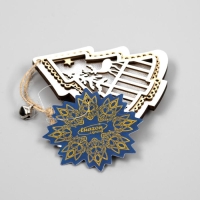 Ёлочная игрушка &laquo;Ёлочка с оленем&raquo;, от батареек, свечение тёплое белое