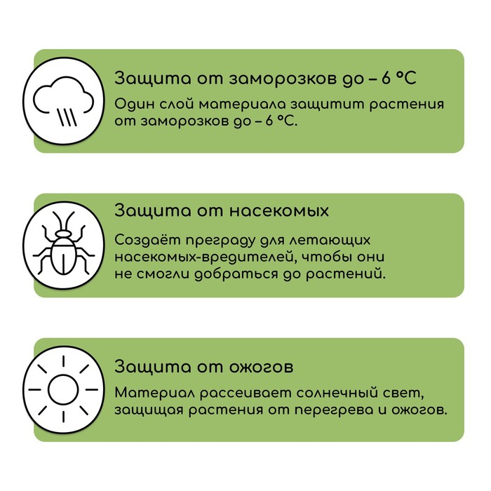 Материал укрывной, 10 &times; 1,6 м, плотность 80 г/м&sup2;, спанбонд с УФ-стабилизатором, белый, Greengo, Эконом 30%