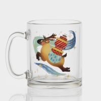 Кружка стеклянная чайная &laquo;С Новым Годом&raquo;, 320 мл, МИКС