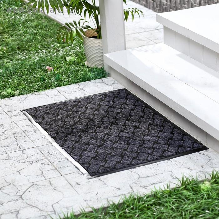 Коврик придверный влаговпитывающий &laquo;Крафт&raquo;, 80&times;120 см, цвет серый