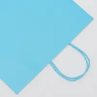 Пакет крафт голубой, круглая ручка, 31.5&times;25&times;11.5 см, 120 г