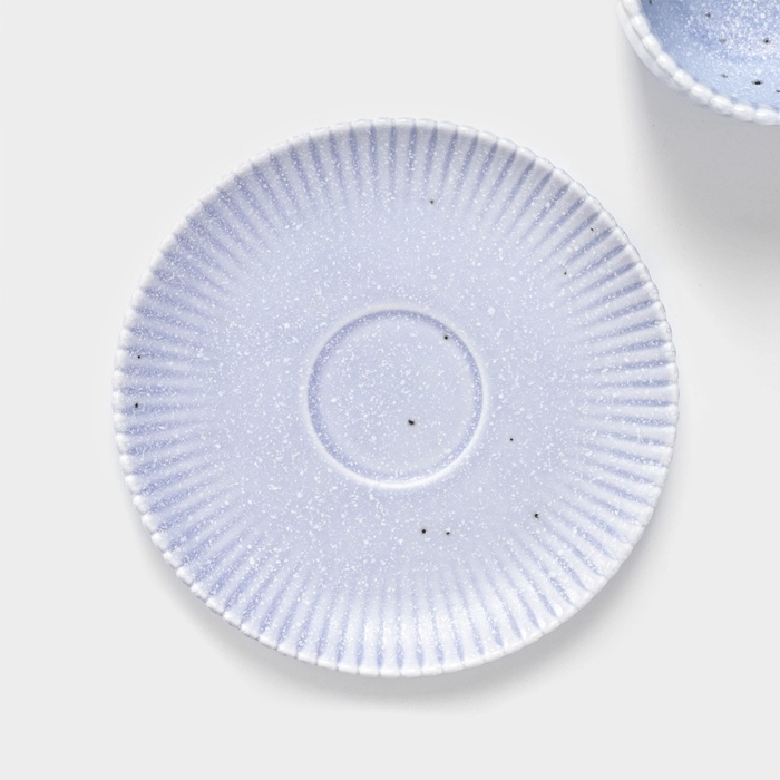 Чайная пара Доляна &laquo;Коралл&raquo;, 275 мл, фарфор, голубая