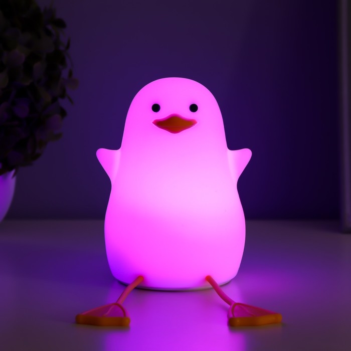 Ночник-мякиш "Уточка" LED USB АКБ бело-желтый 9х9х20 см