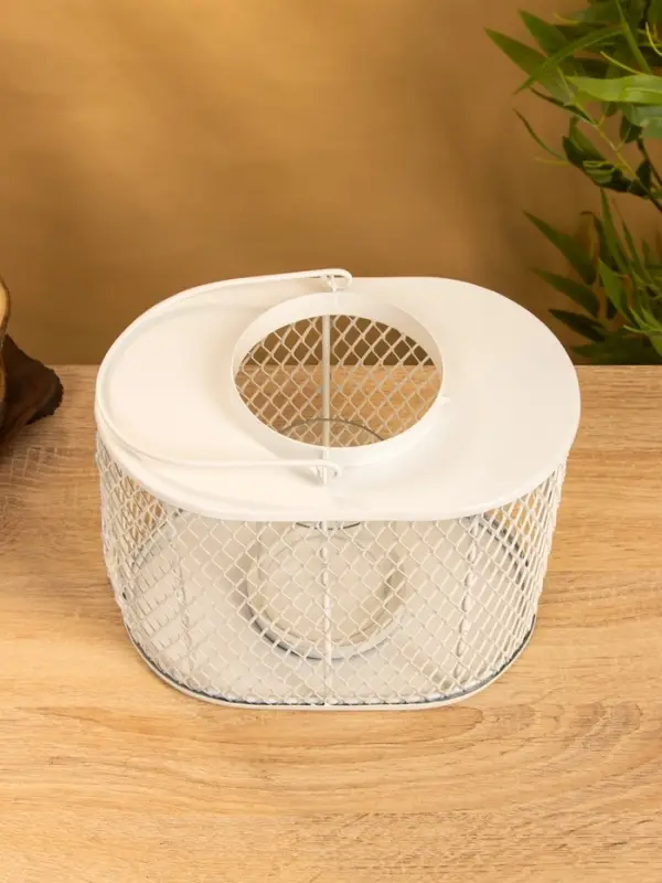 Подсвечник фонарь со стеклянной колбой 19,5х23х15,5 см, d 10 см, металл, цв. белый