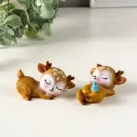 Сувенир полистоун "Милый спящий оленёнок" МИКС 7,2х3,3х3,8 см