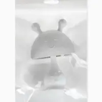 Прорезыватель силиконовый для зубов с погремушкой 3 в 1 M&B &laquo;Зайка&raquo;, серый