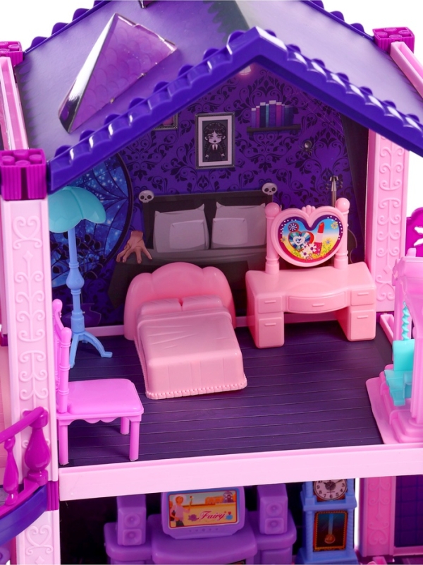 Кукольный дом &laquo;Тёмный домик&raquo;, 2 куклы, мебель, аксессуары