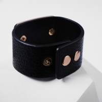 Браслет кожа &laquo;Помпеи&raquo; стразы, цвет бело-чёрный в золоте, 21 см