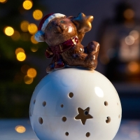 Светодиодная фигура "Медвежонок на шаре" 13.2х8.8х8.8, 1 LED, LR44x3(в компл.), Т/БЕЛЫЙ