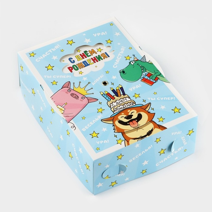 Коробка складная &laquo;С днём рождения &raquo;, 21 х 15 х 7 см