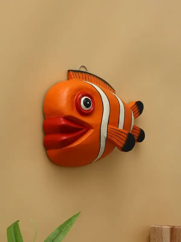 Панно &laquo;Рыба-клоун&raquo;, 20&times;16&times;6 см, дерево, оранжевое