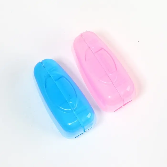 Колпачок - футляр для зубной щётки, набор - 2 шт., 3.8&times;2.2&times;1.8 см, розовый, голубой