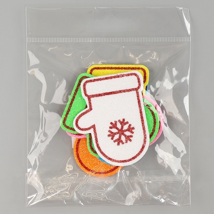 Набор наклеек из EVA "Варежки", 6 шт, цвет МИКС