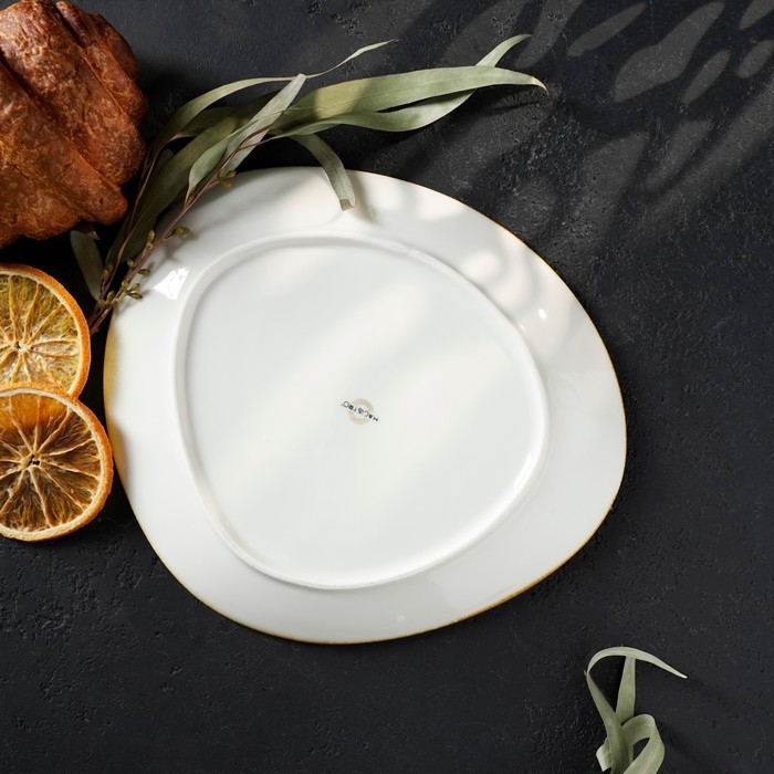 Блюдо фарфоровое для подачи Magistro &laquo;Церера&raquo;, 20&times;18 см, цвет оранжевый