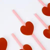Трубочки для коктейля &laquo;Сердце&raquo;, набор 6 шт.