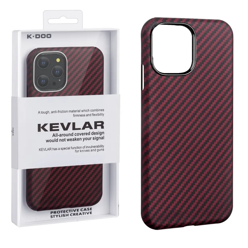 Чехол iPh 12/12 Pro Kevlar Red