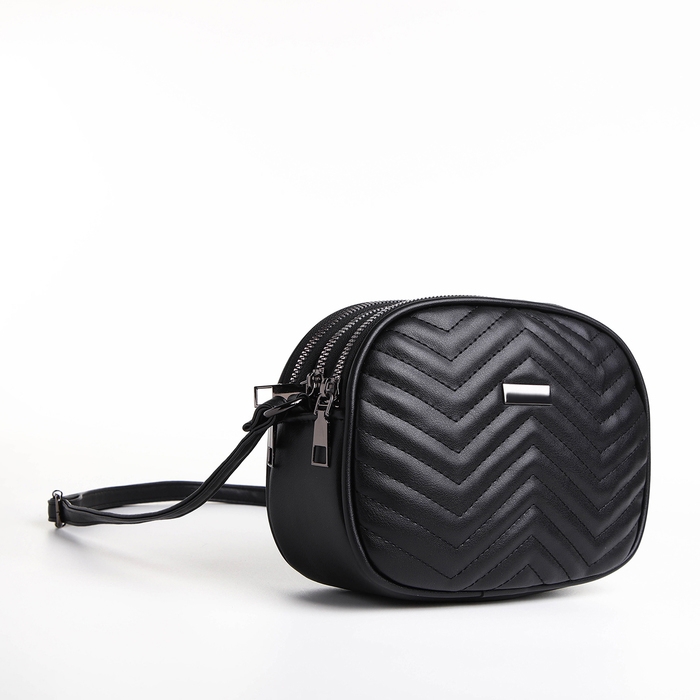 Сумка женская кросс-боди на молнии, цвет чёрный