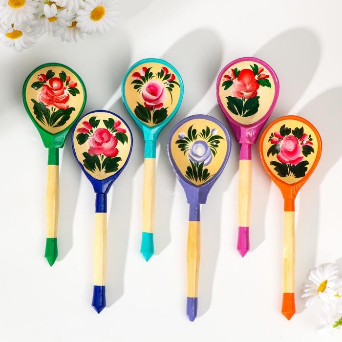 Ложка полубаская  &laquo;Матрёшка&raquo;, 19&times;6 см, микс