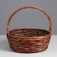 Набор корзин плетёных, овальные 3 шт. L: 36&times;29 см, Н 13 см, Н с ручкой 37 см.M: 30&times;24/ 11H/ 30THS: 25&times;19/ 9H